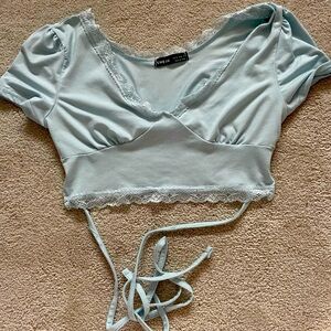 SHEIN women’s cross cross tie back crop top